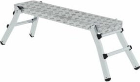 MUNK Aluminium-Plattformleiter in Silber mit klappbaren Füßen und rutschfesten Sprossen, max. 150 kg, B/T/H: 130 x 28,5 x 50 cm - Bild 1