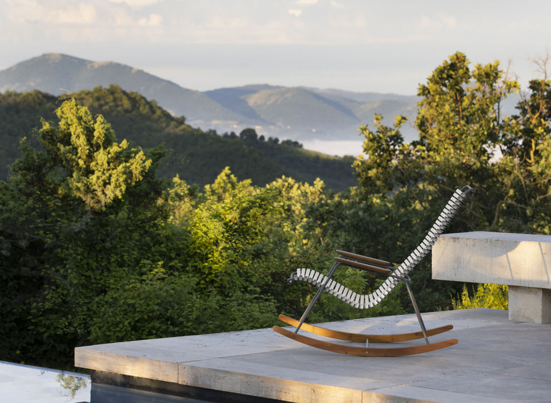 HOUE Click Rocking Schaukelstuhl in Weiß mit skandinavischem Design aus Bambus, Stahl und Kunststoff - Bild 2