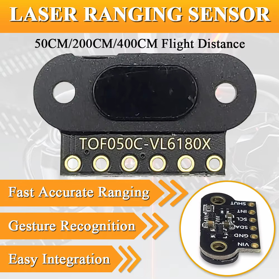 Laser-Entfernungssensormodul für Arduino und STM32 mit I2C-Ausgang in Schwarz, TOF050C TOF0200C TOF0400C zur Flugentfernungsmessung - Bild 2