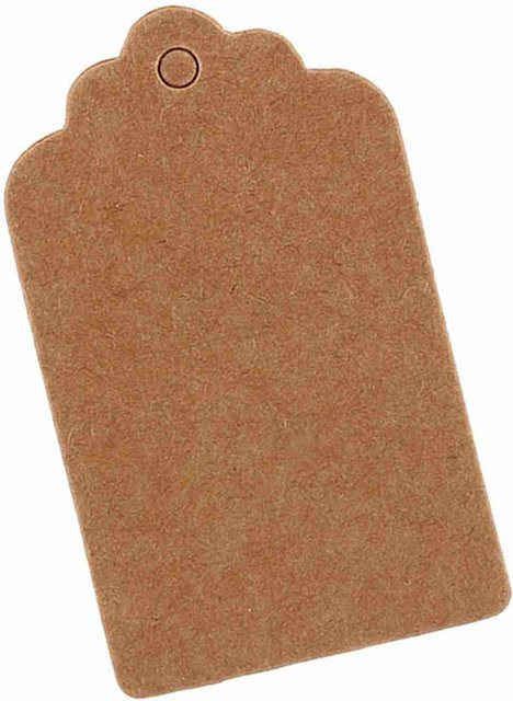 100 Stück Geschenkanhänger aus Kraftpapier von Shoemst mit Wellenrand, Blanko-Namenskarten für Hochzeit und Geburtstag, B x H: 5 x 3 cm - Bild 1
