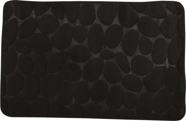 MSV Badematte Kiesel in Schwarz aus Mikrofaser, B/B: 50 x 80 cm, rutschfest und waschbar - Bild 1