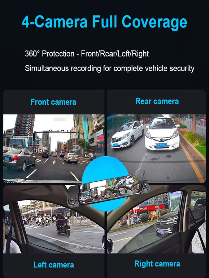 Onedo 4K 4CH Streaming-Dashcam mit 24-Stunden-Parküberwachung, App-Steuerung, Nachtsicht und G-Sensor - Bild 1
