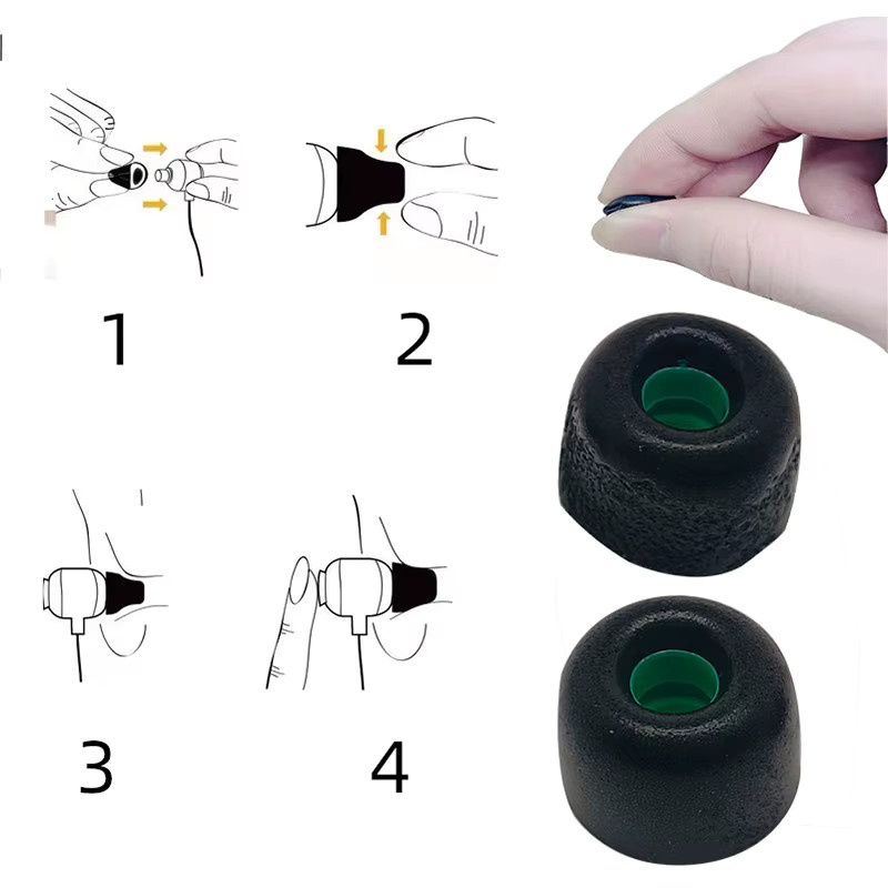 SD&HI Antiallergische Ohrstöpsel aus Memory-Baumwolle für WF-1000XM4 und WF-1000XM3 Bluetooth-Kopfhörer, Schwarz - Bild 4