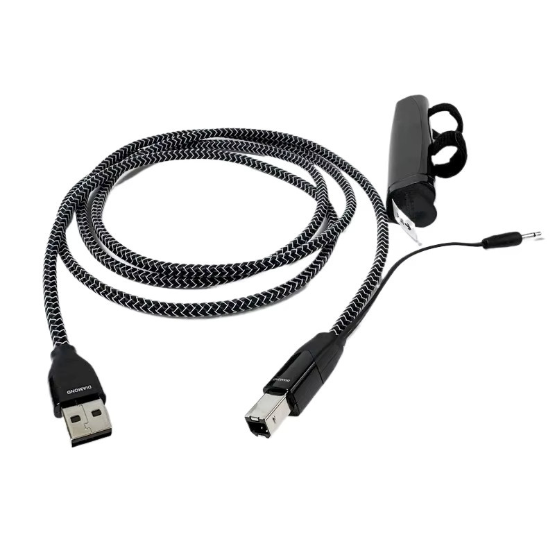 Diamond USB-Datenkabel DAC-Decoder Soundkartenkabel USB 2.0 A zu B in Silber und Schwarz - Bild 2