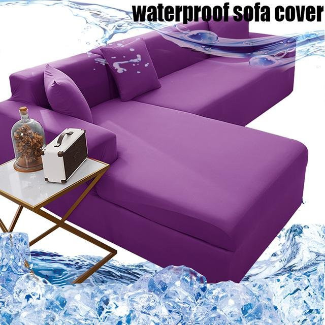 Wasserdichter und dehnbarer Sofabezug von Your Warm Home für Ecksofas in Violett, 1-Sitzer, Breite: 90-140 cm - Bild 1