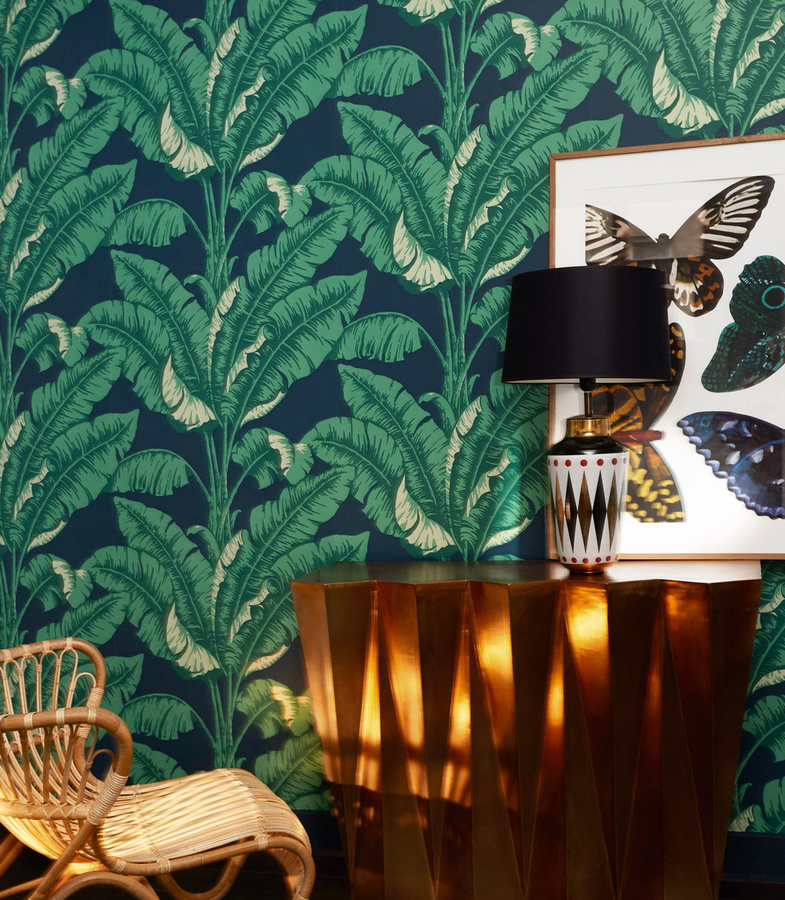 Nobilis Tapete La Havane COS82 in Grün mit floralem Botanical-Design, Vlies-Textiltapete, matt - Bild 1