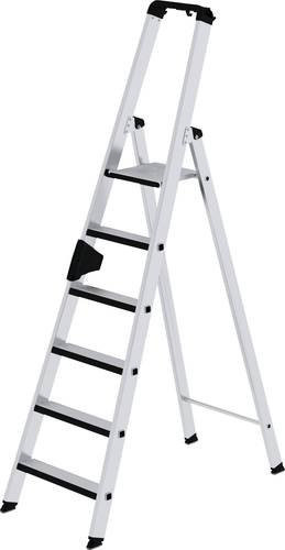 MUNK Günzburger Steigtechnik Relax Step Aluminium Stehleiter mit 6 Stufen in Silber, Arbeitshöhe: 3,5 m - Bild 1