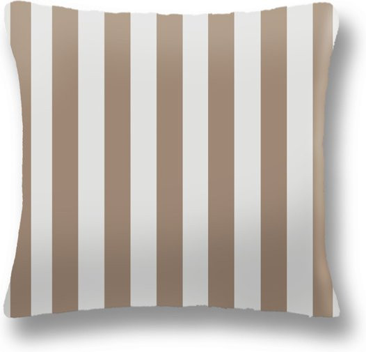 Sansibar Outdoor Kissen Doubleface gestreift in Braun und Beige, quadratisch, 45 x 45 cm - Bild 1
