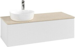 V&B Waschtischunterschrank Antao mit Frontstruktur in Weiß, B/T/H: 120 x 50 x 50 cm - Bild 1