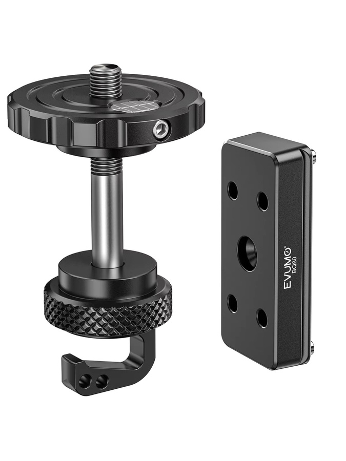 BOG DeathGrip Stativadapter Arca Sattelplatte Combo mit 3/8 Zoll Konverter, Schwerkrafthaken und Anti-Rutsch-Schnellwechselplatte in Schwarz - Bild 6