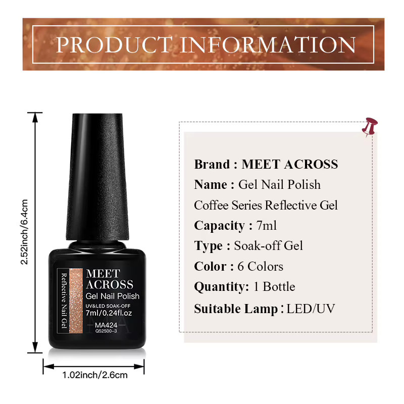 Meet Across Gel-Polish, Kaffeefarben, Schimmernd, 7 ml - Bild 6