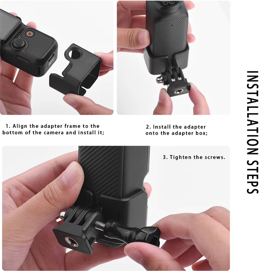 DJI Osmo Pocket 3 Zubehörset in Schwarz mit Kopfgurthalterung, Brusthalterung, Rucksack-Clip und 1/4-Zoll-Gewindeadapter - Bild 5