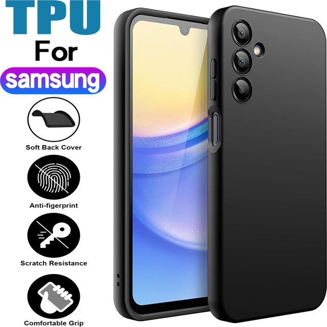 Stoßfeste Silikon-Handyhülle für Samsung Galaxy A-Serie in Schwarz - Bild 1