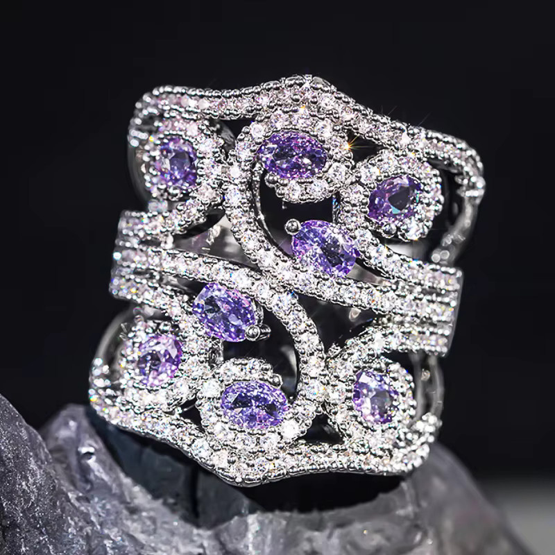 Huitan Damen-Ring, Silber, Zirkonia, Verlobung - Bild 3