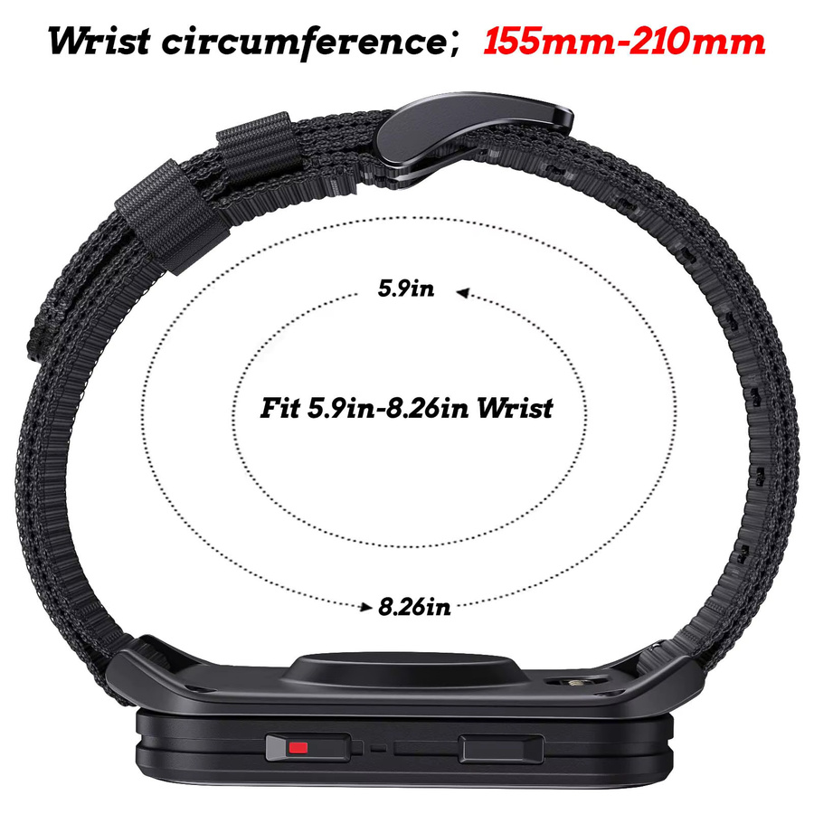 NUOTUO Uhrenarmband Nylon, 24 mm, Schwarz, Unisex - Bild 4