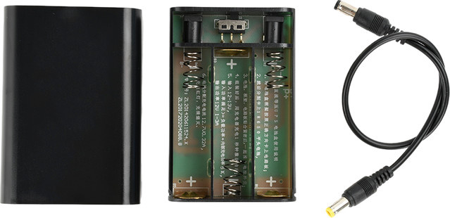 Diymore DIY 12V DC UPS-Batteriebox für 3x 18650 Akkus, lötfreies Unterbrechungsfreie Stromversorgungs-Kit mit DC-Buchse, Schwarz - Bild 1