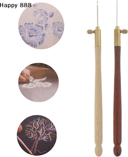 Französische Sticknadeln und Luneville-Haken Set aus Holz in Multicolour - Bild 1