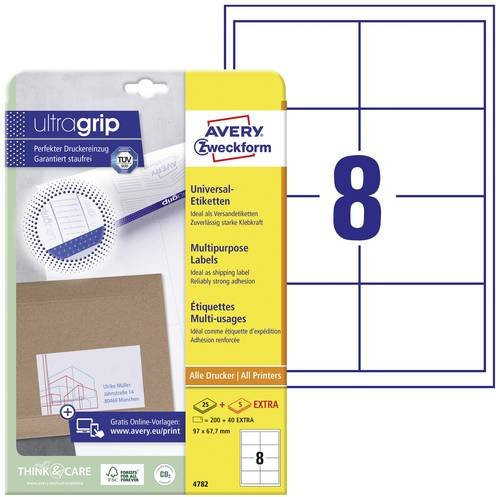 Avery Zweckform Universal-Etiketten 4782, Weiß, Papier, 240 Stück - Bild 1