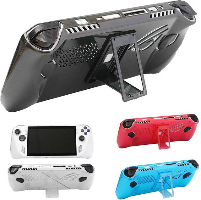 Stoßfeste Schutzhülle aus PC für Asus ROG Ally in Transparent mit integriertem Ständer - Bild 1