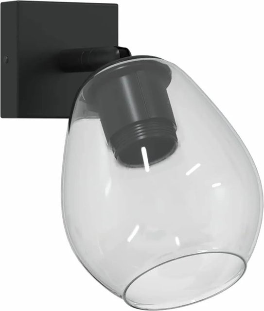 vidaXL Deckenstrahler Schwarz aus Glas und Metall mit E27 Fassung, B/T/H: 13 x 13 x 26 cm - Bild 1