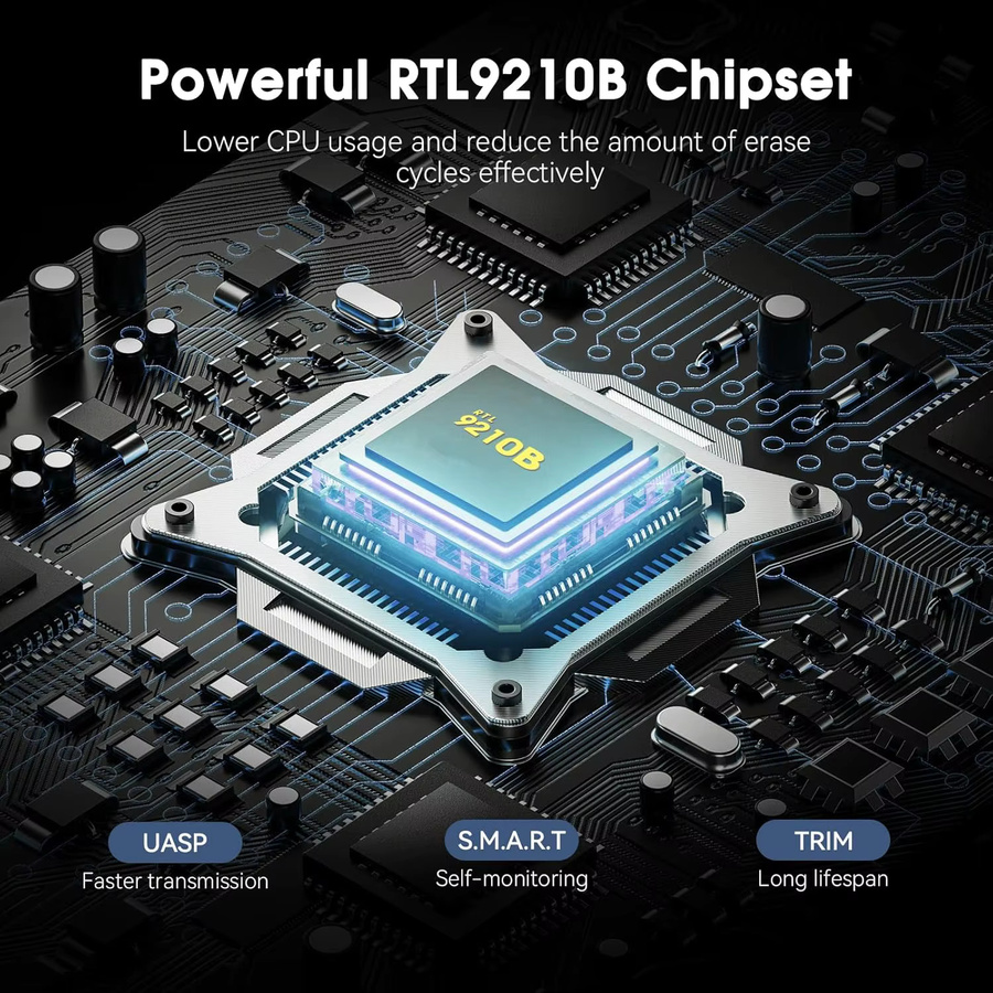 Ninth World NVMe M.2 SSD-Gehäuse mit 10G Lese- und Schreibgeschwindigkeit in Schwarz - Bild 4