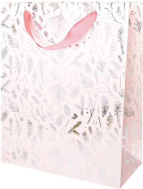 Rico Design Paper Poetry Geschenktüte Nostalgic Christmas Zweige Rosa B/T/H: 26 x 32 x 12 cm - Bild 1