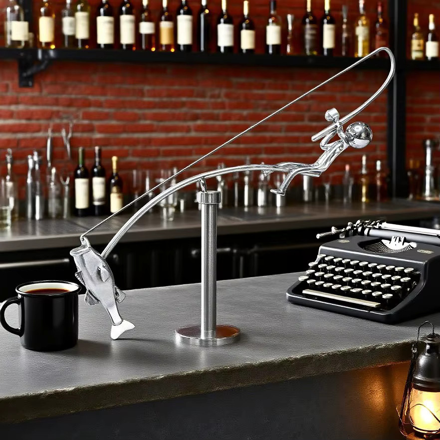 Fischer Balance Desktop Tumbler aus Edelstahl in Silber als kreatives Stressabbau-Spielzeug für dein Büro oder Zuhause - Bild 2