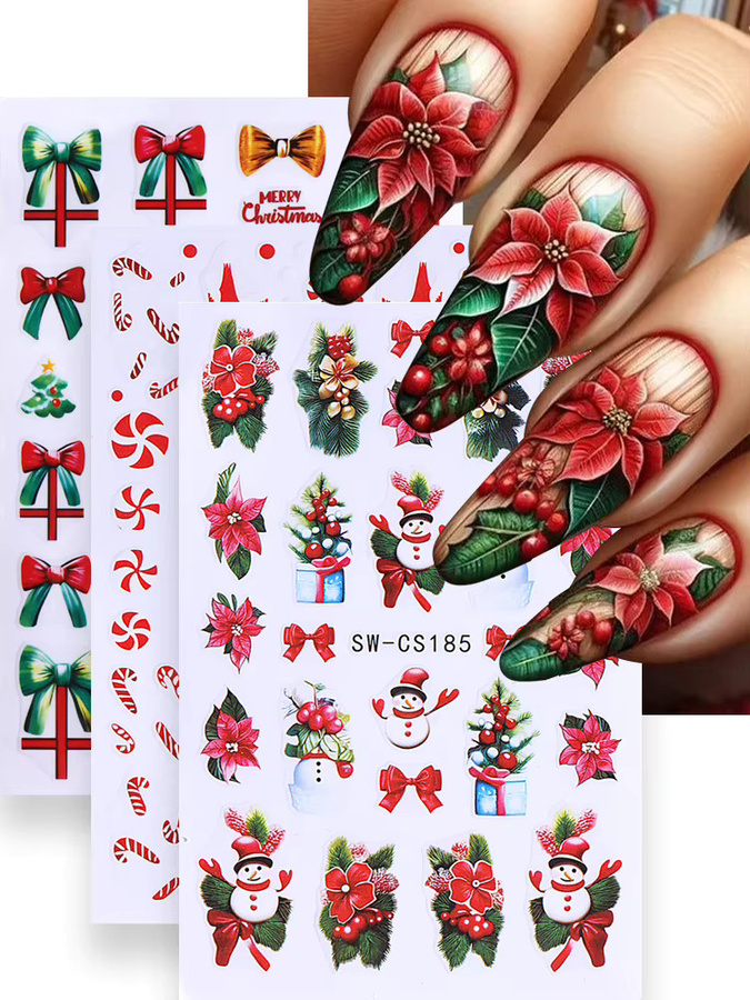 SWEET TREND Nagel-Maniküre-Abziehbilder, 3 Stück, Winterdesign - Bild 5