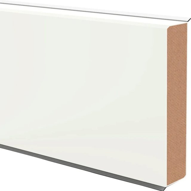 Döllken Profiles Sockelleiste Cubu flex.ife XL Weiß, Höhe: 80 mm, Tiefe: 18 mm, Länge: 2500 mm - Bild 1
