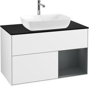 V&B Waschtischunterschrank Finion 100 Wandbeleuchtung in Weiß lackiert, B/T/H: 100 x 50,1 x 50,1 cm - Bild 1