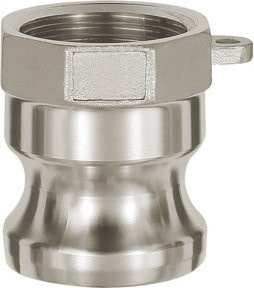 Riegler Kamlok-Schnellkupplungsstecker Typ A aus Edelstahl ES 1.4401 in Silber mit IG G 4 - Bild 1