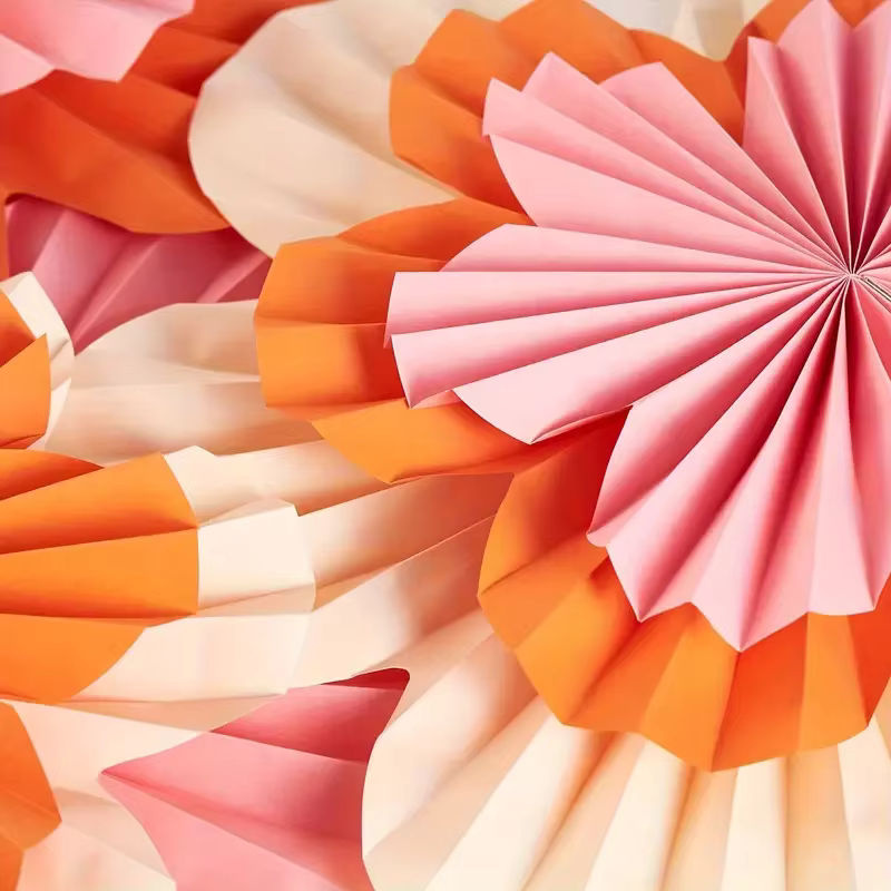 9-teiliges Set bunte Gänseblümchen Papier-Fächerblumen als hängende Wanddekoration für Geburtstag, Baby Shower oder Hochzeit - Bild 3