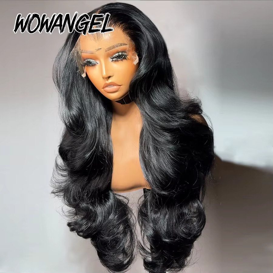 Wow Angel Body Wave Jet Black Echthaarperücke, 250 %, HD Lace Full Frontal, Damen - Bild 4