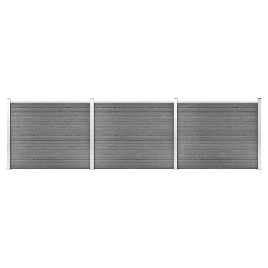 vidaXL Zaunelement Set WPC in Grau, B/H: 526 x 146 cm - Bild 2