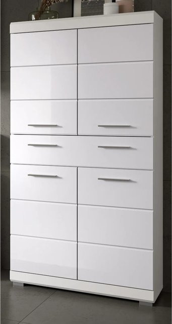 Inn.Furn Badezimmer Midischrank Shawn in Weiß Hochglanz, B/H: 74 x 141 cm - Bild 1