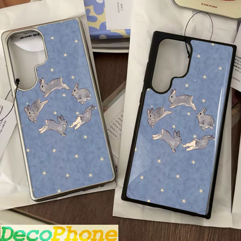 DecoPhone Star Rabbit Epoxy Handyhülle Sturzsicher für Samsung Galaxy S23 S24 S25 S26 Plus FE Ultra Edge in Blau - Bild 2