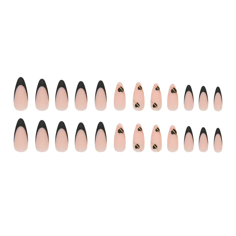 YADORNOS Kunstnägel Stiletto, schwarz, matt, 24 Stück, Damen - Bild 3