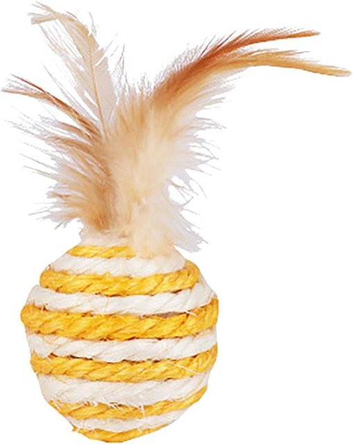 Qute Home Feder Sisal Ball, Katzenspielzeug, gelb - Bild 1