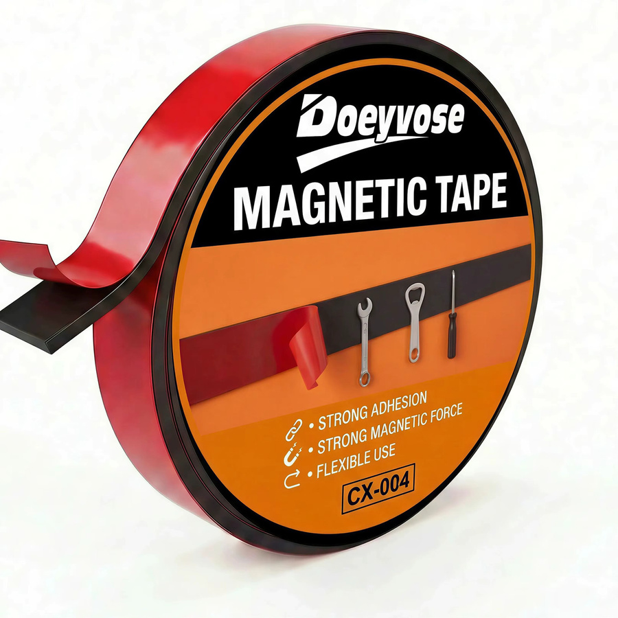 Doeyvose Flexibles Magnetband in Schwarz, Selbstklebender Gummimagnetstreifen zum Zuschneiden für Kühlschrank, Wand und Poster - Bild 7