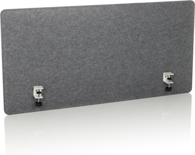 hjh OFFICE Tischtrennwand FLEXMIUT 3D aus Stoff und Metall in Grau - Bild 1