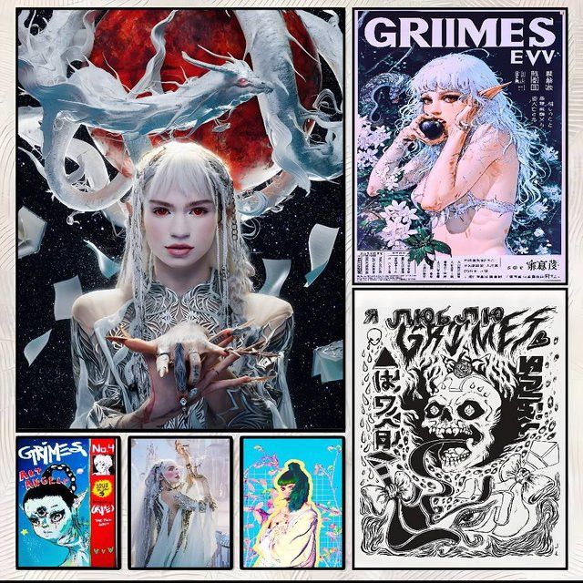 G-Grimes SINGER Poster-Kunst Portrait Wanddekoration Breite: 20,0 cm, Höhe: 15,0 cm - Bild 1