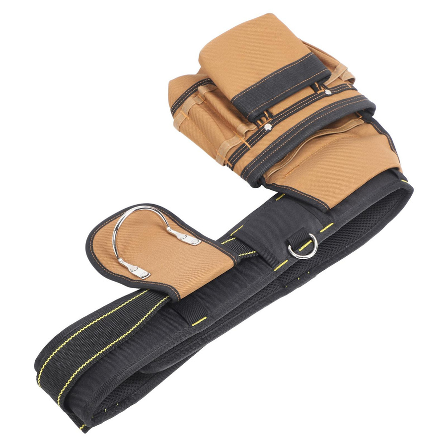 Werkzeuggürtel mit 12 Taschen und abnehmbarer Tasche, verstellbare Hüftwerkzeugtasche mit Hammerhalter und Schnellverschluss - Bild 3
