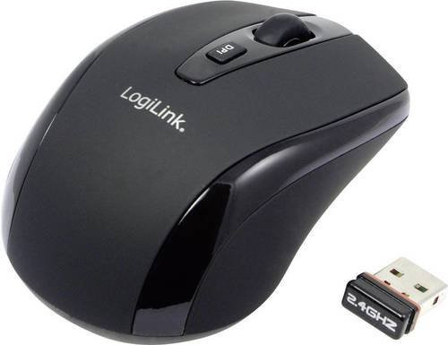 LogiLink Mini Funkmaus optisch in Schwarz mit 1600 dpi und USB-A-Empfänger - Bild 1