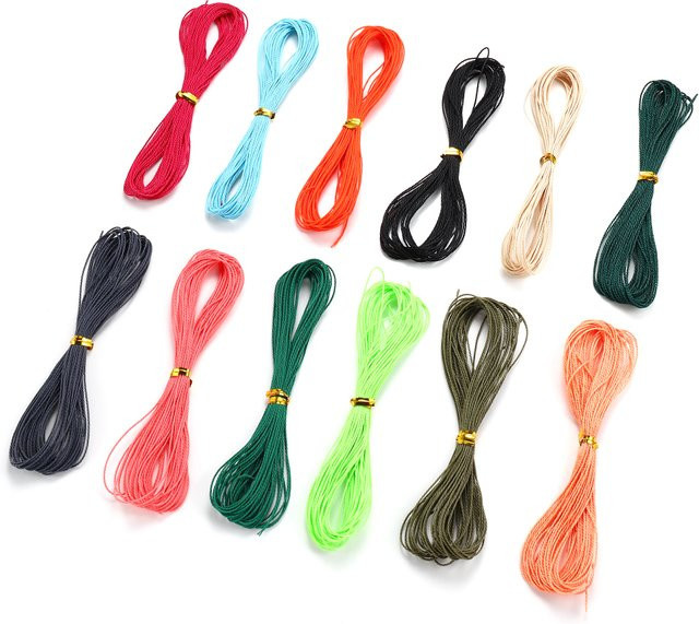AGCFABS Baumwolle String Perlen Schnur, 1mm, Unisex - Bild 1
