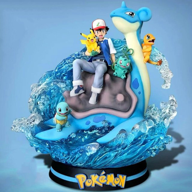 Bandai Pokémon GK Serie EGG Studio Ash Ketchum mit Startern & Lapras, Figurenmodell, 30cm - Bild 1