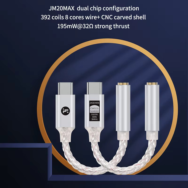 JCALLY JM20/JM20 Max Tragbarer Kopfhörer Verstärker mit CS43131 Chip Audio Decoder Typ-C auf 3,5mm Digital Audio Adapter für Android - Bild 2