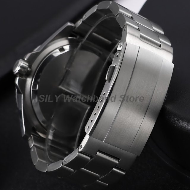 asukaband Uhrenarmband Edelstahl, Silber, 20mm 22mm, Unisex - Bild 1