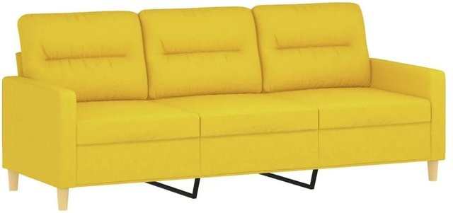 vidaXL 3-Sitzer-Sofa modern in Gelb mit Stoffbezug und Metallrahmen, Breite: 198 cm, Tiefe: 80 cm, Höhe: 77 cm - Bild 1
