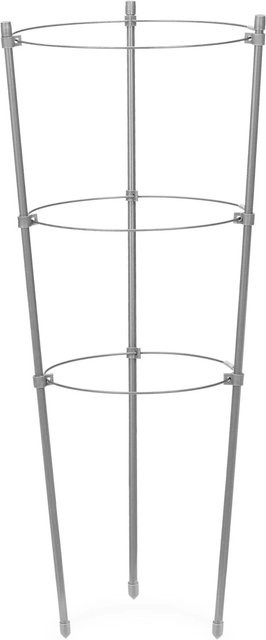 Relaxdays Rankhilfe 4er Set aus Eisen und Kunststoff in Grau, klappbar für Garten, Beet und Balkon, Höhe: 45 cm, Breite: 22 cm, Tiefe: 22 cm - Bild 1