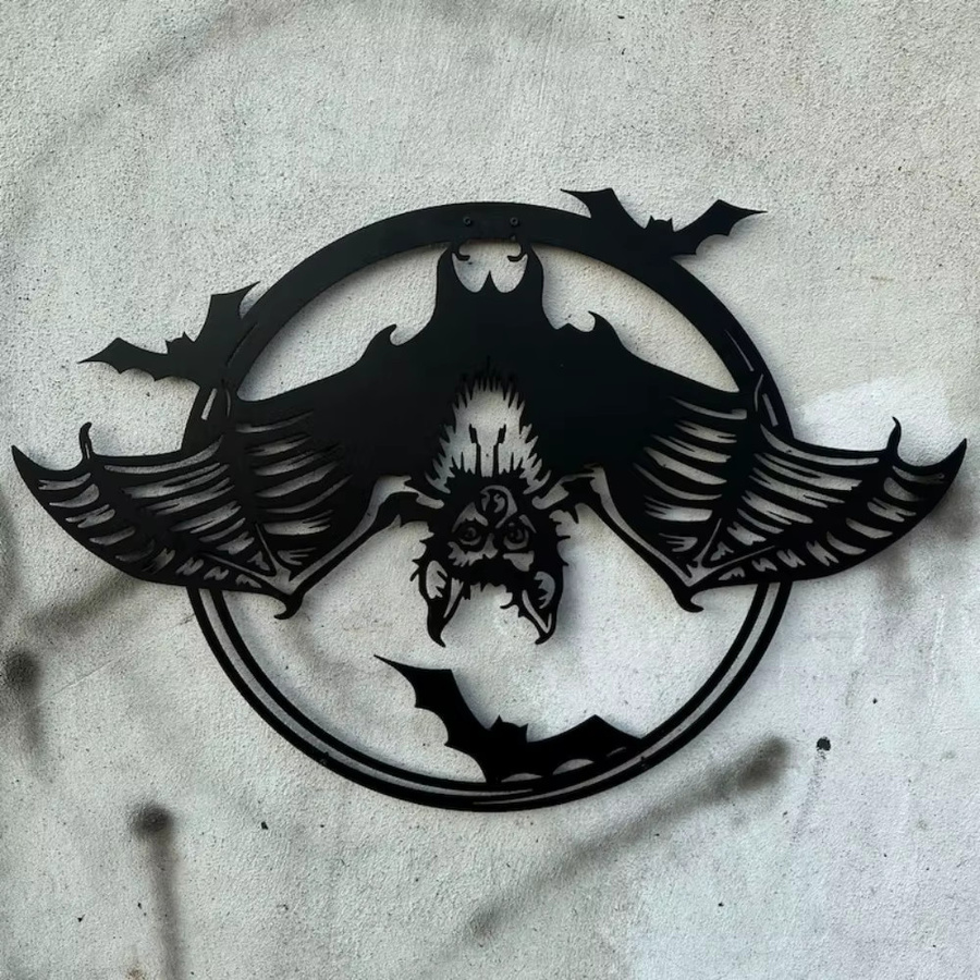 Gotische Metall-Hängedeko Fledermäuse von CIFBUY in Schwarz für Halloween und Wandkunst - Bild 3